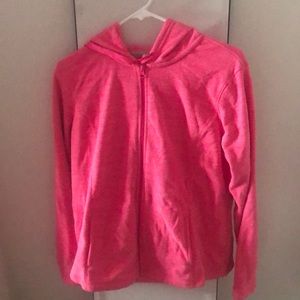 Bright pink fleece jacket